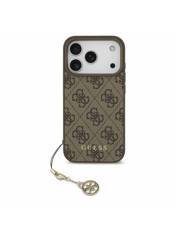 Guess Guess 4G Charm MagSafe Заден Калъф за iPhone 17 Pro Tone on Tone Кафяв