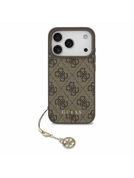 Guess Guess 4G Charm MagSafe Заден Калъф за iPhone 17 Pro Tone on Tone Кафяв