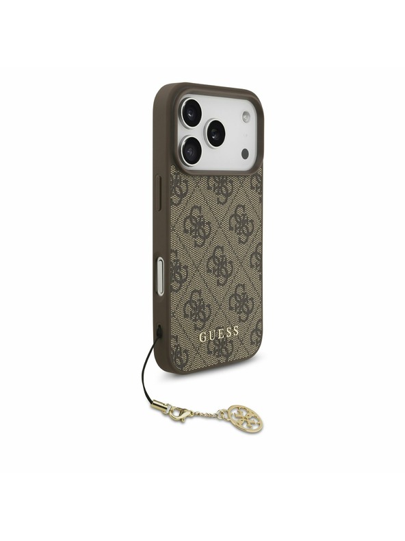 Guess Guess 4G Charm MagSafe Заден Калъф за iPhone 17 Pro Tone on Tone Кафяв