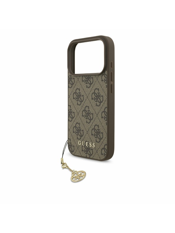 Guess Guess 4G Charm MagSafe Заден Калъф за iPhone 17 Pro Tone on Tone Кафяв
