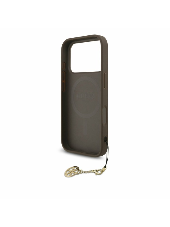 Guess Guess 4G Charm MagSafe Заден Калъф за iPhone 17 Pro Tone on Tone Кафяв