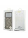 Guess Guess 4G Charm MagSafe Заден Калъф за iPhone 17 Pro Tone on Tone Кафяв