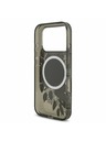 Guess Guess IML Flowers Strap MagSafe Заден Калъф за iPhone 17 Pro Черен