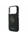 Guess Guess PU Resin Logo Заден Калъф за iPhone 17 Pro Черен