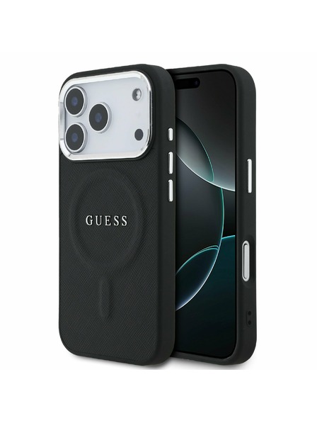Guess Guess PU Saffiano MagSafe Заден Калъф за iPhone 17 Pro Черен