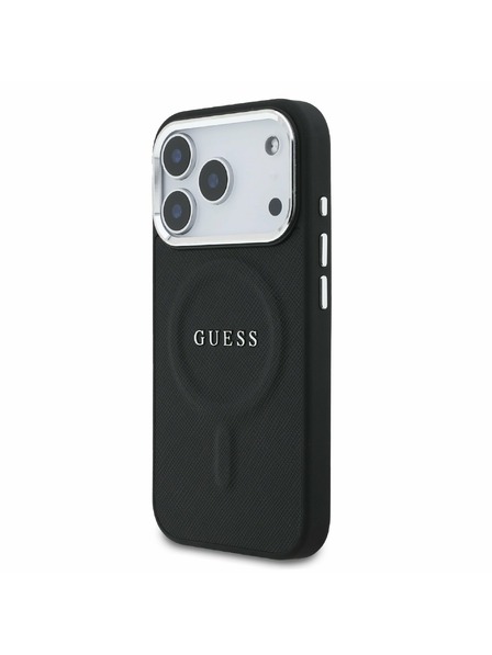 Guess Guess PU Saffiano MagSafe Заден Калъф за iPhone 17 Pro Черен