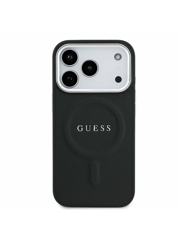 Guess Guess PU Saffiano MagSafe Заден Калъф за iPhone 17 Pro Черен