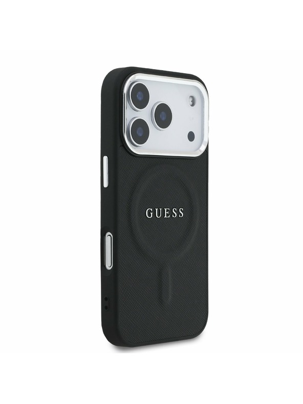 Guess Guess PU Saffiano MagSafe Заден Калъф за iPhone 17 Pro Черен