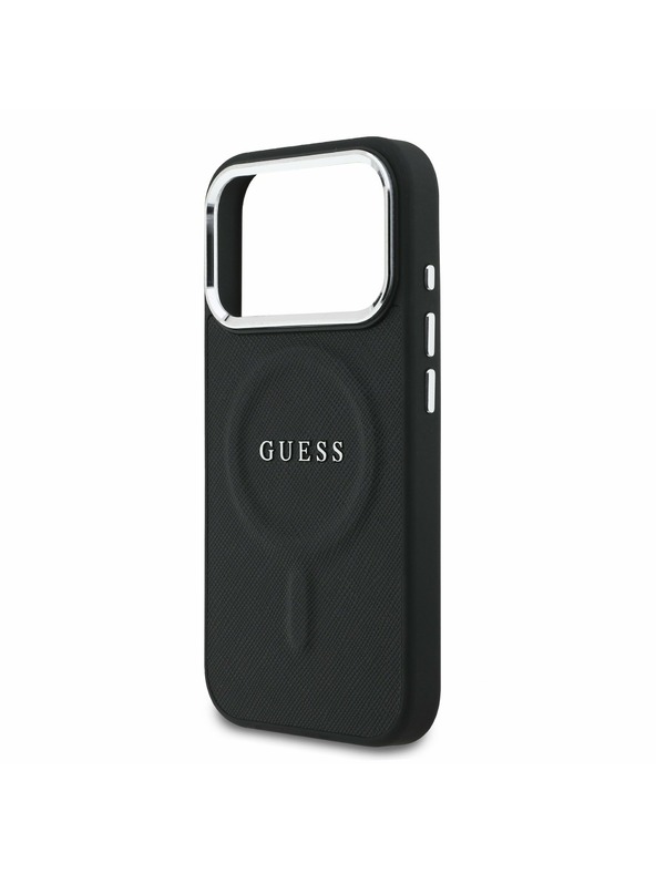 Guess Guess PU Saffiano MagSafe Заден Калъф за iPhone 17 Pro Черен