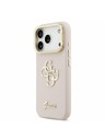 Guess Guess PU Grained 4G Logo Stand Camera Frame Заден Калъф за iPhone 17 Pro Розов