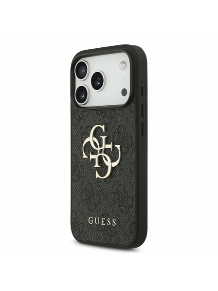 Guess Guess PU 4G Metal Logo Заден Калъф за iPhone 17 Pro Сив
