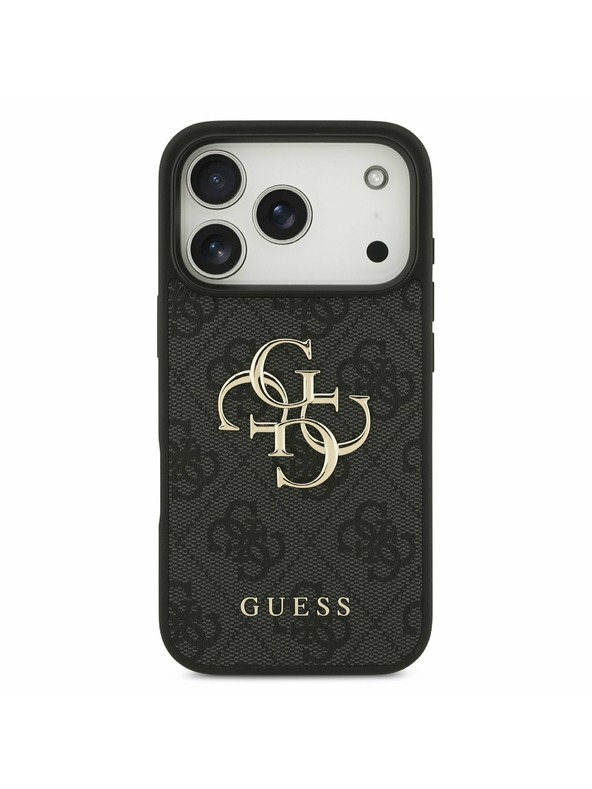 Guess Guess PU 4G Metal Logo Заден Калъф за iPhone 17 Pro Сив