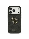 Guess Guess PU 4G Metal Logo Заден Калъф за iPhone 17 Pro Сив