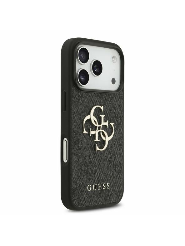 Guess Guess PU 4G Metal Logo Заден Калъф за iPhone 17 Pro Сив