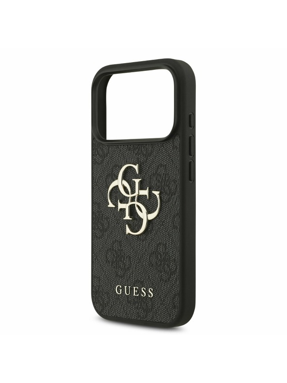Guess Guess PU 4G Metal Logo Заден Калъф за iPhone 17 Pro Сив