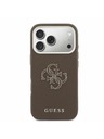 Guess Guess PU Resin Logo Заден Калъф за iPhone 17 Pro Кафяв