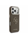 Guess Guess PU Resin Logo Заден Калъф за iPhone 17 Pro Кафяв