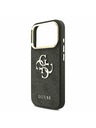 Guess Guess PU Leather 4G Metal Logo Gold Frame Задний Чехол за iPhone 17 Pro Black