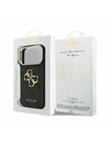 Guess Guess PU Leather 4G Metal Logo Gold Frame Задний Чехол за iPhone 17 Pro Black
