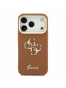 Guess Guess PU Grained 4G Logo Stand Camera Frame Задний Чехол за iPhone 17 Pro Brown