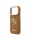 Guess Guess PU Grained 4G Logo Stand Camera Frame Задний Чехол за iPhone 17 Pro Brown