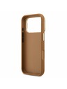 Guess Guess PU Grained 4G Logo Stand Camera Frame Задний Чехол за iPhone 17 Pro Brown