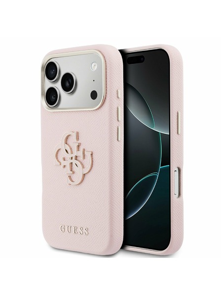 Guess Guess PU Resin Logo Задний Чехол за iPhone 17 Pro Pink