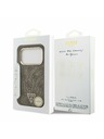 Guess Guess PU Leather 4G Strass Triangle Logo Gold Frame MagSafe Задний Чехол за iPhone 17 Pro Brown