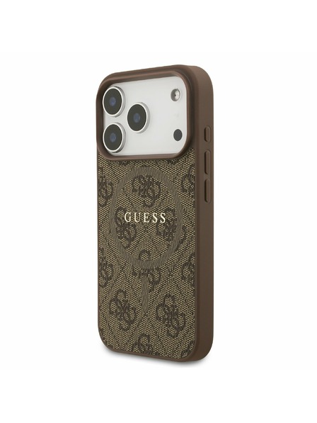 Guess Guess PU Leather 4G Colored Ring MagSafe Задний Чехол за iPhone 17 Pro Brown