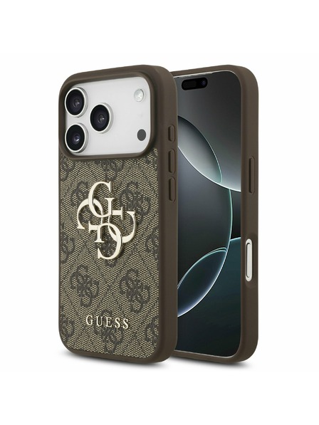 Guess Guess PU 4G Metal Logo Задний Чехол за iPhone 17 Pro Brown