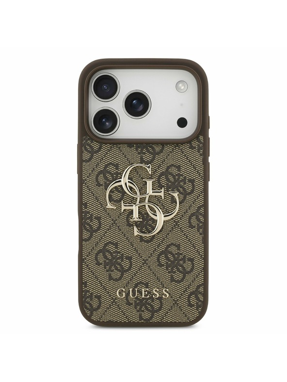Guess Guess PU 4G Metal Logo Задний Чехол за iPhone 17 Pro Brown