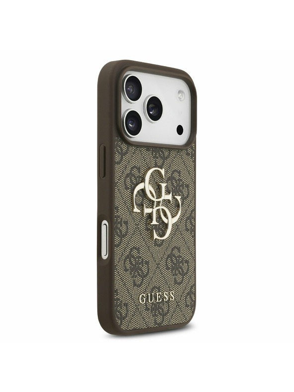 Guess Guess PU 4G Metal Logo Задний Чехол за iPhone 17 Pro Brown