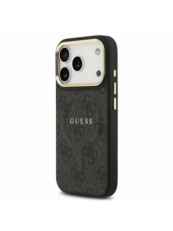 Guess Guess PU Leather 4G Gold Frame MagSafe Задний Чехол за iPhone 17 Pro Black