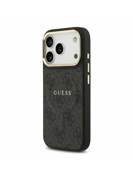 Guess Guess PU Leather 4G Gold Frame MagSafe Задний Чехол за iPhone 17 Pro Black