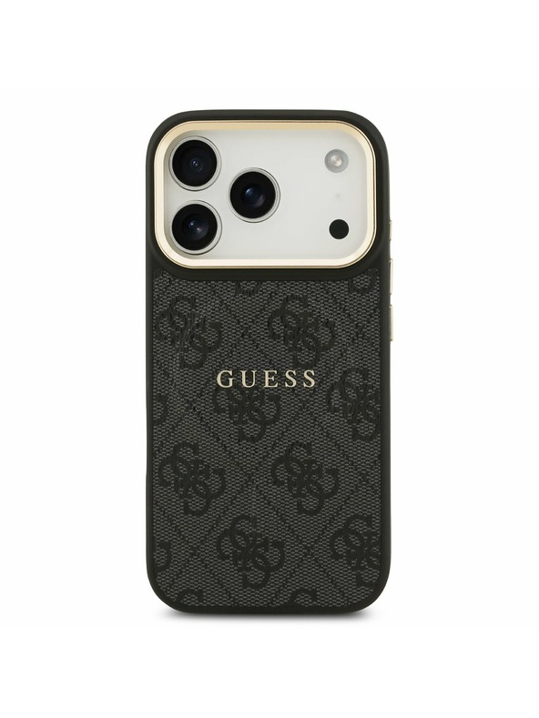 Guess Guess PU Leather 4G Gold Frame MagSafe Задний Чехол за iPhone 17 Pro Black