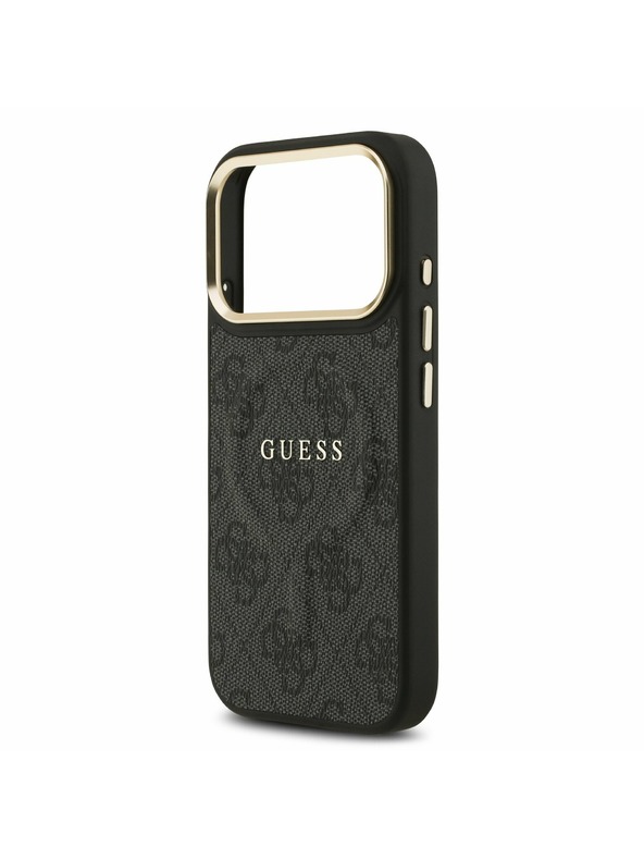 Guess Guess PU Leather 4G Gold Frame MagSafe Задний Чехол за iPhone 17 Pro Black