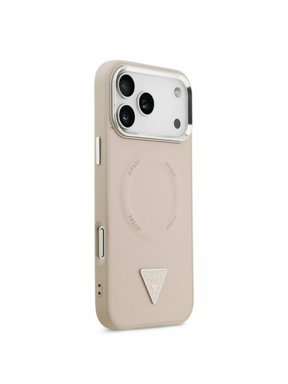 Guess Guess PU Leather Triangle Logo MagSafe Задний Чехол за iPhone 17 Pro Pink