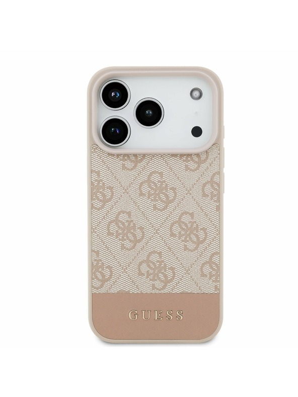 Guess Guess PU 4G Stripe Задний Чехол за iPhone 17 Pro Pink