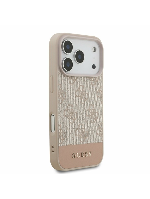 Guess Guess PU 4G Stripe Задний Чехол за iPhone 17 Pro Pink