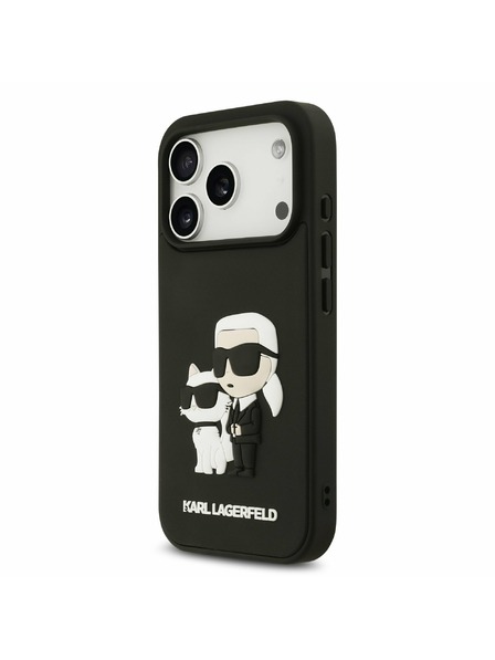 Karl Lagerfeld Karl Lagerfeld 3D Rubber Karl and Choupette Задний Чехол за iPhone 17 Pro Black