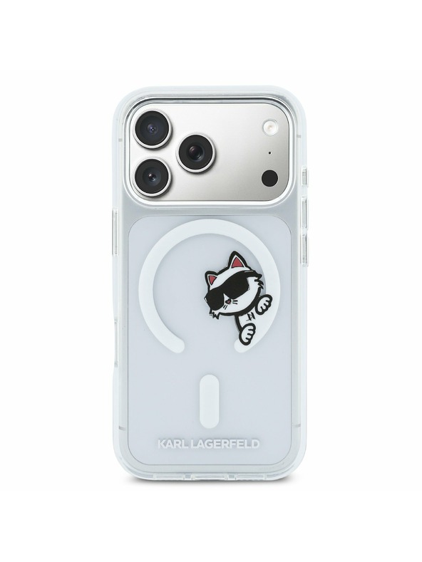 Karl Lagerfeld Karl Lagerfeld IML Choupette Peekaboo MagSafe Задний Чехол за iPhone 17 Pro Transparent