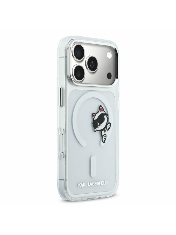 Karl Lagerfeld Karl Lagerfeld IML Choupette Peekaboo MagSafe Задний Чехол за iPhone 17 Pro Transparent