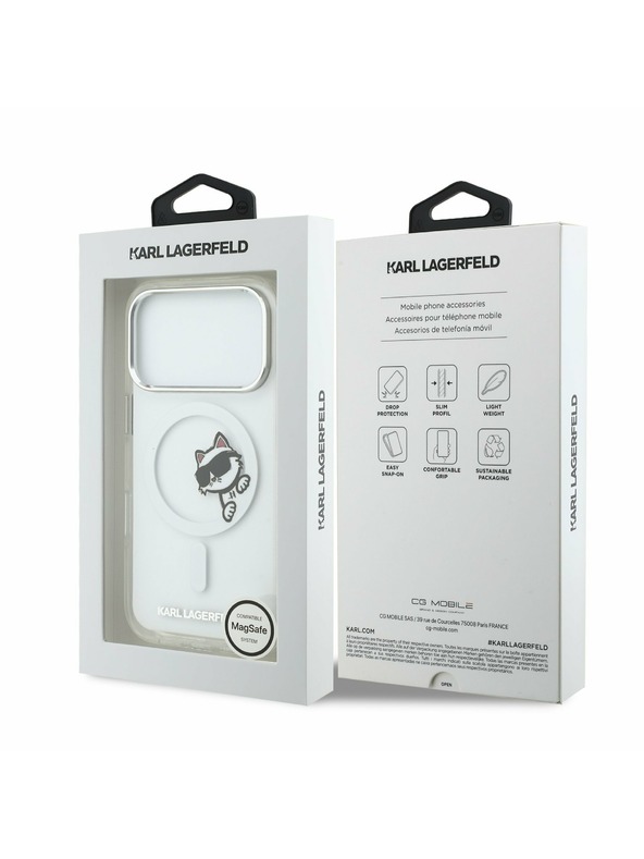 Karl Lagerfeld Karl Lagerfeld IML Choupette Peekaboo MagSafe Задний Чехол за iPhone 17 Pro Transparent
