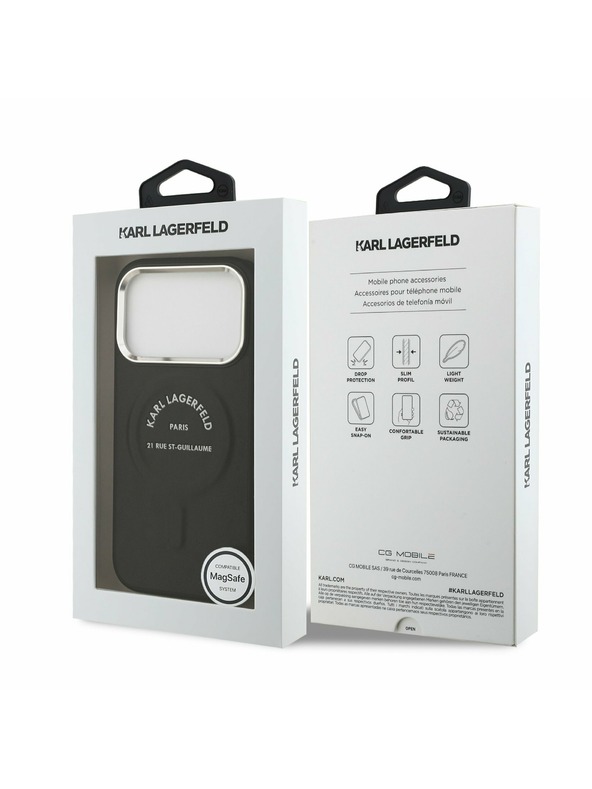 Karl Lagerfeld Karl Lagerfeld PU RSG Logo MagSafe Задний Чехол за iPhone 17 Pro Black