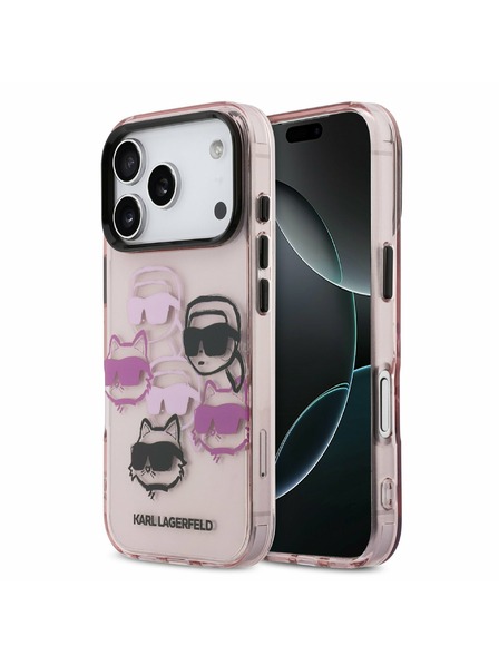 Karl Lagerfeld Karl Lagerfeld IML Multi K&CH Heads Задний Чехол за iPhone 17 Pro Pink