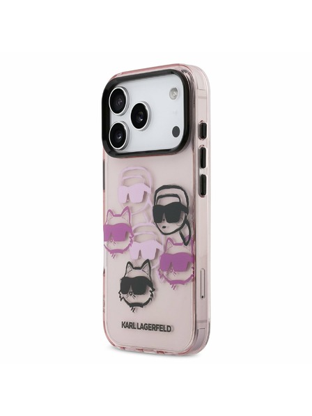 Karl Lagerfeld Karl Lagerfeld IML Multi K&CH Heads Задний Чехол за iPhone 17 Pro Pink