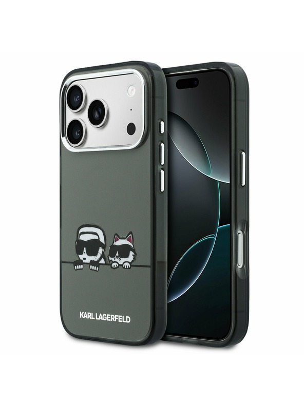 Karl Lagerfeld Karl Lagerfeld IML K&CH Heads Logo MagSafe Задний Чехол за iPhone 17 Pro Black