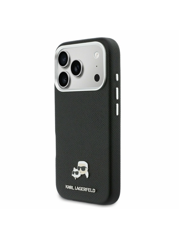 Karl Lagerfeld Karl Lagerfeld PU Karl and Choupette Heads Pins MagSafe Задний Чехол за iPhone 17 Pro Black