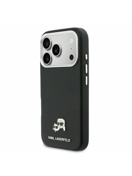 Karl Lagerfeld Karl Lagerfeld PU Karl and Choupette Heads Pins MagSafe Задний Чехол за iPhone 17 Pro Black