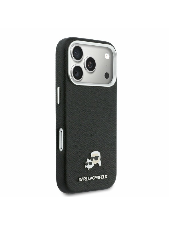 Karl Lagerfeld Karl Lagerfeld PU Karl and Choupette Heads Pins MagSafe Задний Чехол за iPhone 17 Pro Black